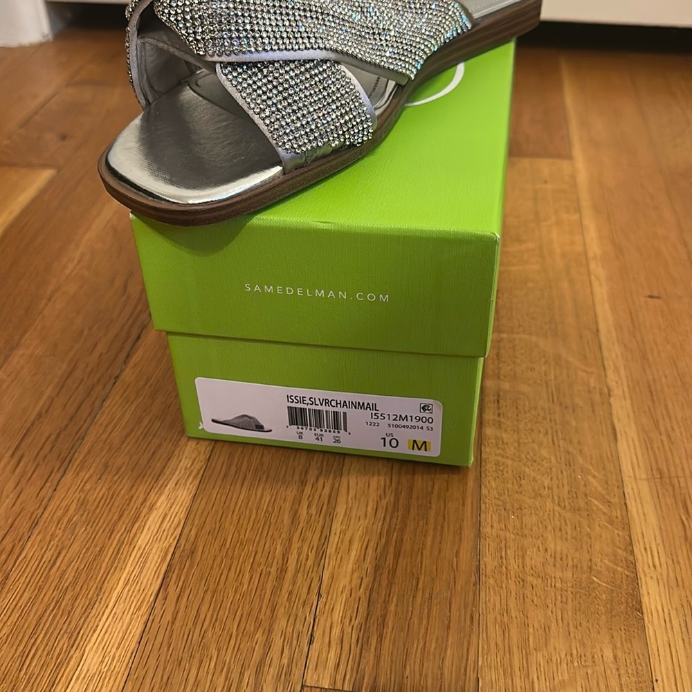 Sam Edelman Sparkling Silver Slides